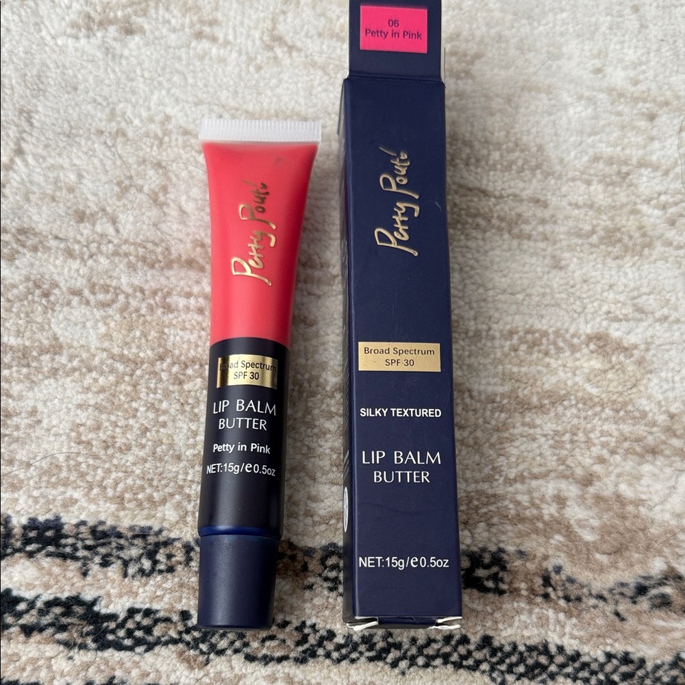 Pretty in pink  Lip Balm Butter by petty pout, NWT, SPF 30